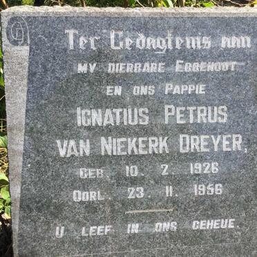 DREYER Ignatius Petrus van Niekerk 1926-1956