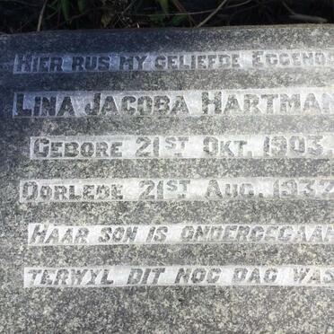 HARTMAN Lina Jacoba 1903-1932