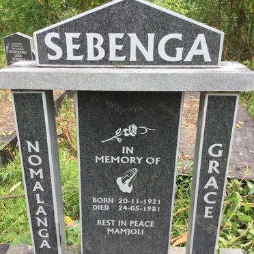 SEBENGA Nomalanga Grace 1921-1981