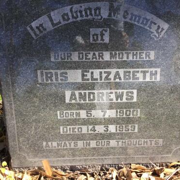 ANDREWS Iris Elizabeth 1900-1959