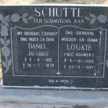 SCHUTTE Daniel Jacobus 1912-1978 &amp; Loukie BOUWER 1922-1997