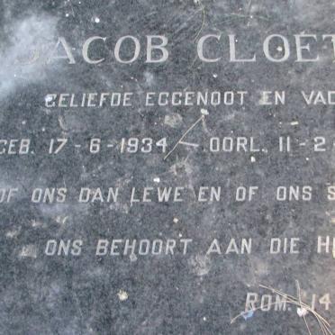 CLOETE Jacob 1934-1982