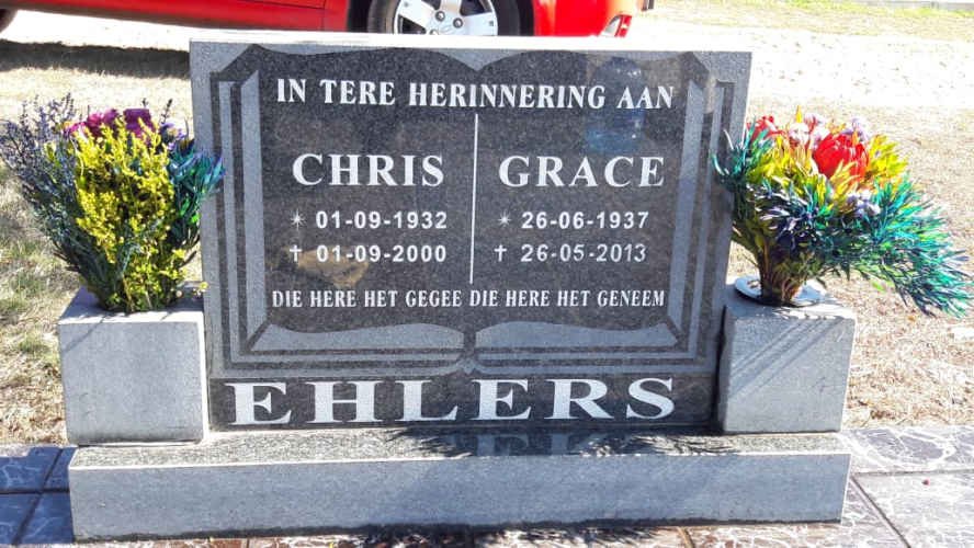 EHLERS Chris 1932-2000 &amp; Grace 1937-2013