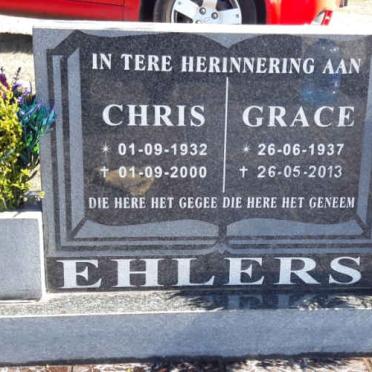 EHLERS Chris 1932-2000 &amp; Grace 1937-2013