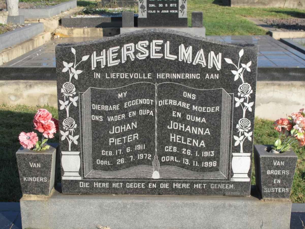 HERSELMAN Johan Pieter 1911-1972 &amp; Johanna Helena 1913-1998