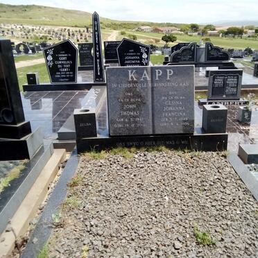 KAPP John Thomas 1947-2000 & Gezina Johanna Francina 1949-1996