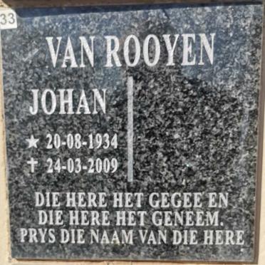 ROOYEN Johan, van 1934-2009