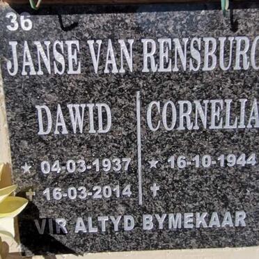 RENSBURG Dawid, Janse van 1937-2014 &amp; Cornelia 1944-