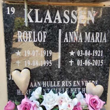 KLAASSEN Roelof 1919-1995 &amp; Anna Maria 1921-2015