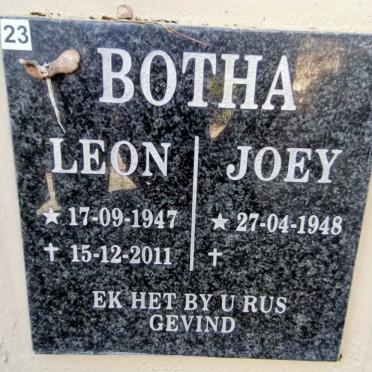 BOTHA Leon 1947-2011 &amp; Joey 1948-