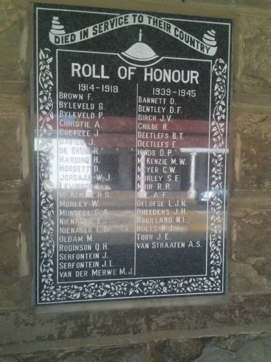 Roll of Honour 1914-1918 &amp; 1939-1945