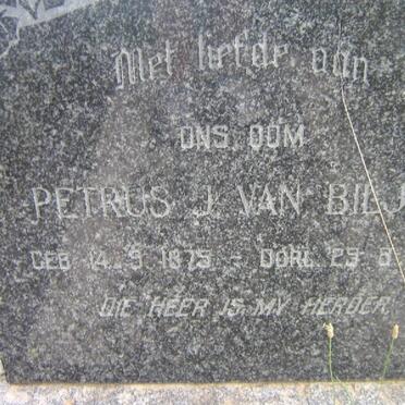 BILJON Petrus J., van 1875-1966