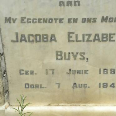 BUYS Jacoba Elizabeth 1896-1941