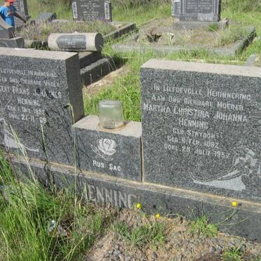 HENNING Gert Frans Johannes 1882-1968 &amp; Martha Christina Johanna STRYDOM 1882-1957