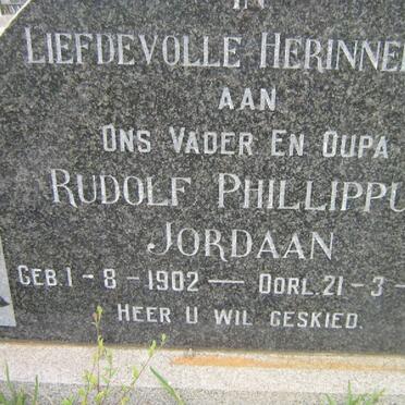 JORDAAN Rudolf Phillippus 1902-1969