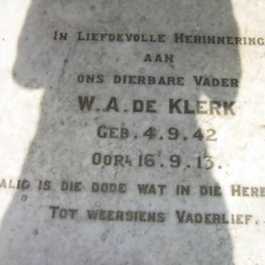 KLERK W.A., de 1842-1913