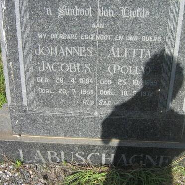 LABUSCHAGNE Johannes Jacobus 1894-1959 &amp; Aletta 1899-1972