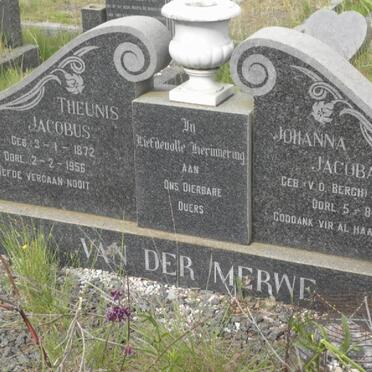 MERWE Theunis Jacobus, van der 1872-1956 &amp; Johanna Jacoba V.D. BERGH 1883-1959