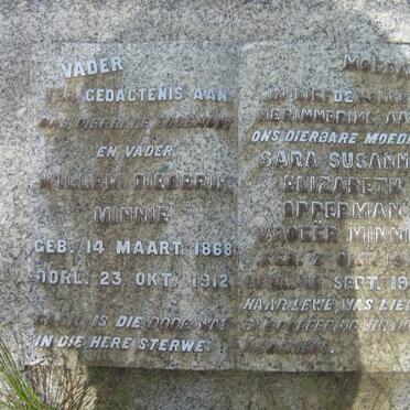 MINNIE Willem Diederik 1868-1912 &amp; Sara Susanna Elizabeth OPPERMAN formerly MINNIE 1871-1948