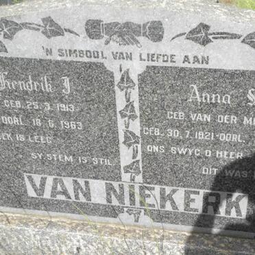 NIEKERK Hendrik J., van 1913-1963 &amp; Anna S. nee VAN DER MERWE 1921-