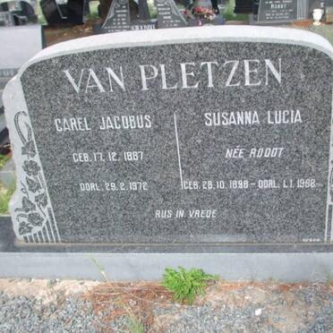 PLETZEN Carel Jacobus, van 1887-1972 &amp; Susanna Lucia ROODT 1898-1988