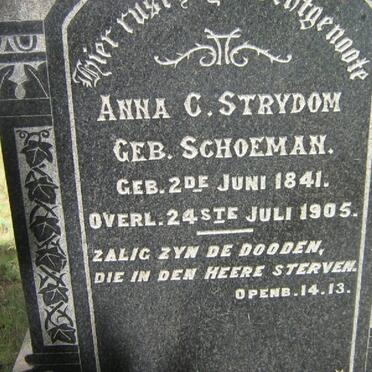 STRYDOM Anna C. nee SCHOEMAN 1841-1905
