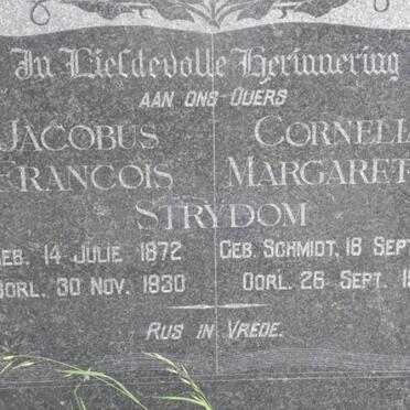 STRYDOM Jacobus Francois 1872-1930 &amp; Cornelia Margaretha SCHMIDT 1877-1940