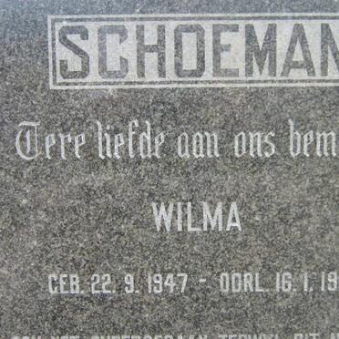 SCHOEMAN Wilma 1947-1969