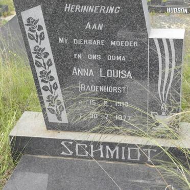 SCHMIDT Anna Louisa nee BADENHORST 1913-1977