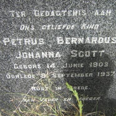 SCOTT Petrus Bernardus Johannes 1903-1937