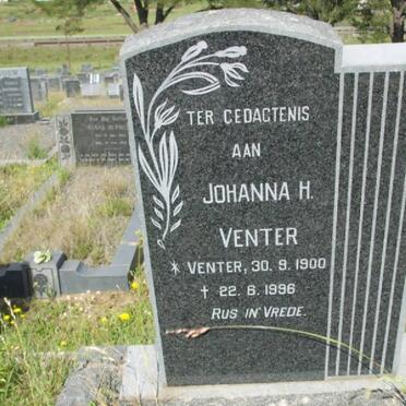 VENTER Johanna H. nee VENTER 1900-1996