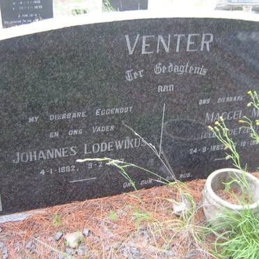 VENTER Johannes Lodewikus 1882-19?7 &amp; Maggel M. COETZER 1882-19??
