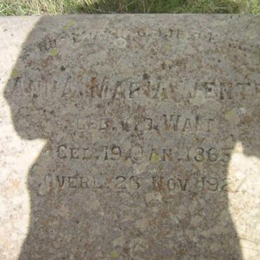 VENTER Anna Maria nee V.D. WALT 1865-1927