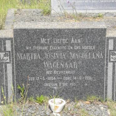 WAGENAAR Martha Josivia Magdelena nee NIEUVENHUIS 1884-1951