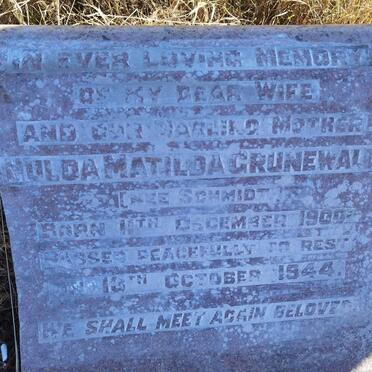 GRUNEWALD Hulda Matilda nee SCHMIDT 1900-1944