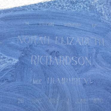 RICHARDSON Norah Elizabeth nee HUMPHREY 1888-1970