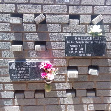 NORMAN Ralph Joseph 1938-2020 :: RADEMEYER Norman 1932-2013