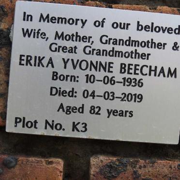 BEECHAM Erika Yvonne 1936-2019