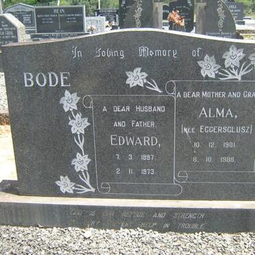 BODE Edward 1897-1973 &amp; Alma EGGERSGLUSZ 1901-1988