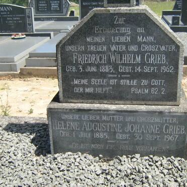 GRIEB Friedrich Wilhelm 1883-1962 &amp; Helene Augustine Johanne 1885-1967