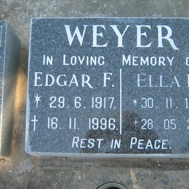 WEYER Edgar F. 1917-1996 &amp; Ella H. 1922-2011