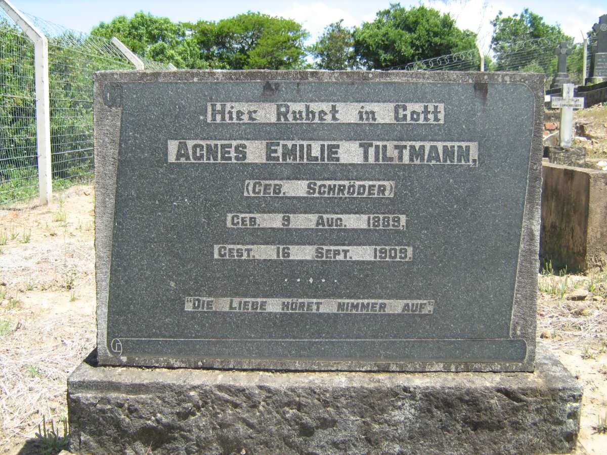 TILTMANN Agnes Emilie nee SCHRODER 1889-1909