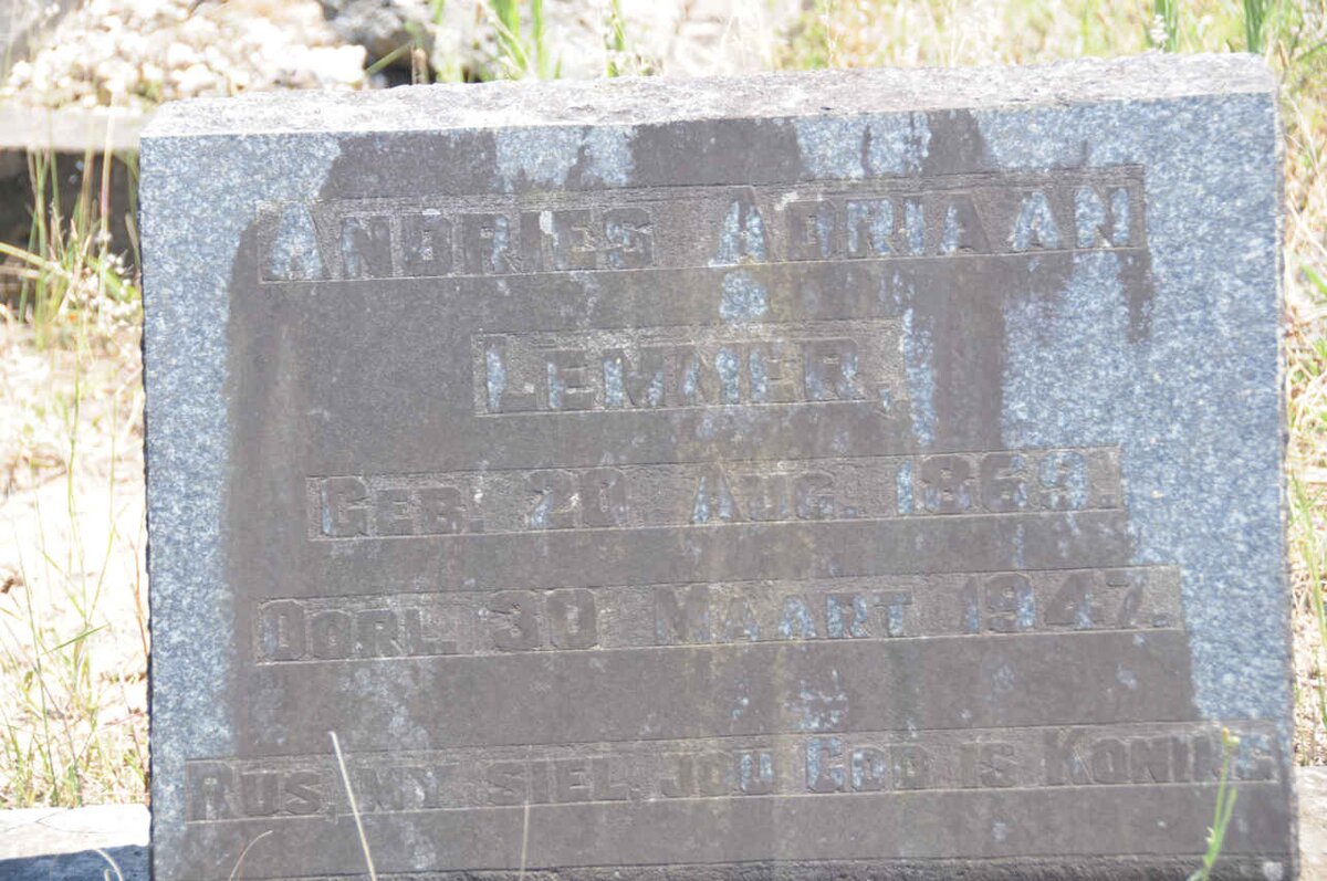 LEMMER Andries Adriaan 1869-1947