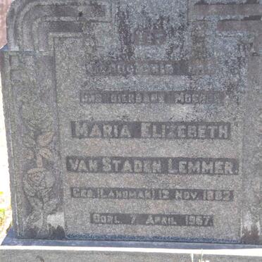 LEMMER Maria Elizabeth Van Staden nee LANDMAN 1882-1967