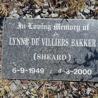 BAKKER Lynne de Villiers nee SHEARD 1949-2000