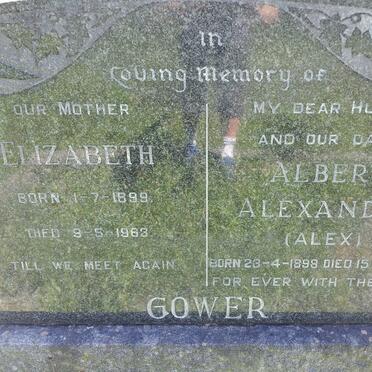 GOWER Albert Alexander 1898-1959 &amp; Elizabeth 1899-1963
