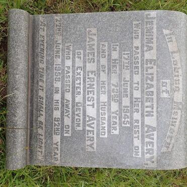 AVERY James Ernest -1958 &amp; Jemima Elizabeth -1945