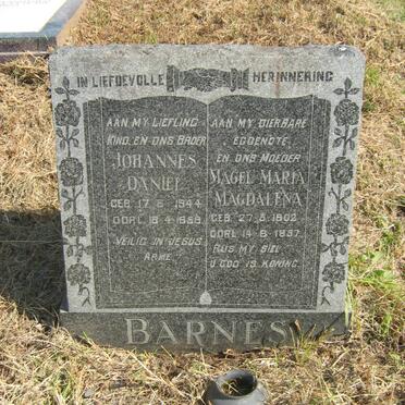 BARNES Magel Maria Magdalena 1902-1957 :: BARNES Johannes Daniel 1944-1958