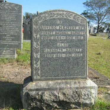 BARNETT Robert Bagnall 1844-1918 &amp; Elizabeth 1857-1935