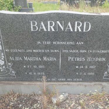 BARNARD Petrus Hendrik 1912-1989 &amp; Alida Martha Maria 1915-1976